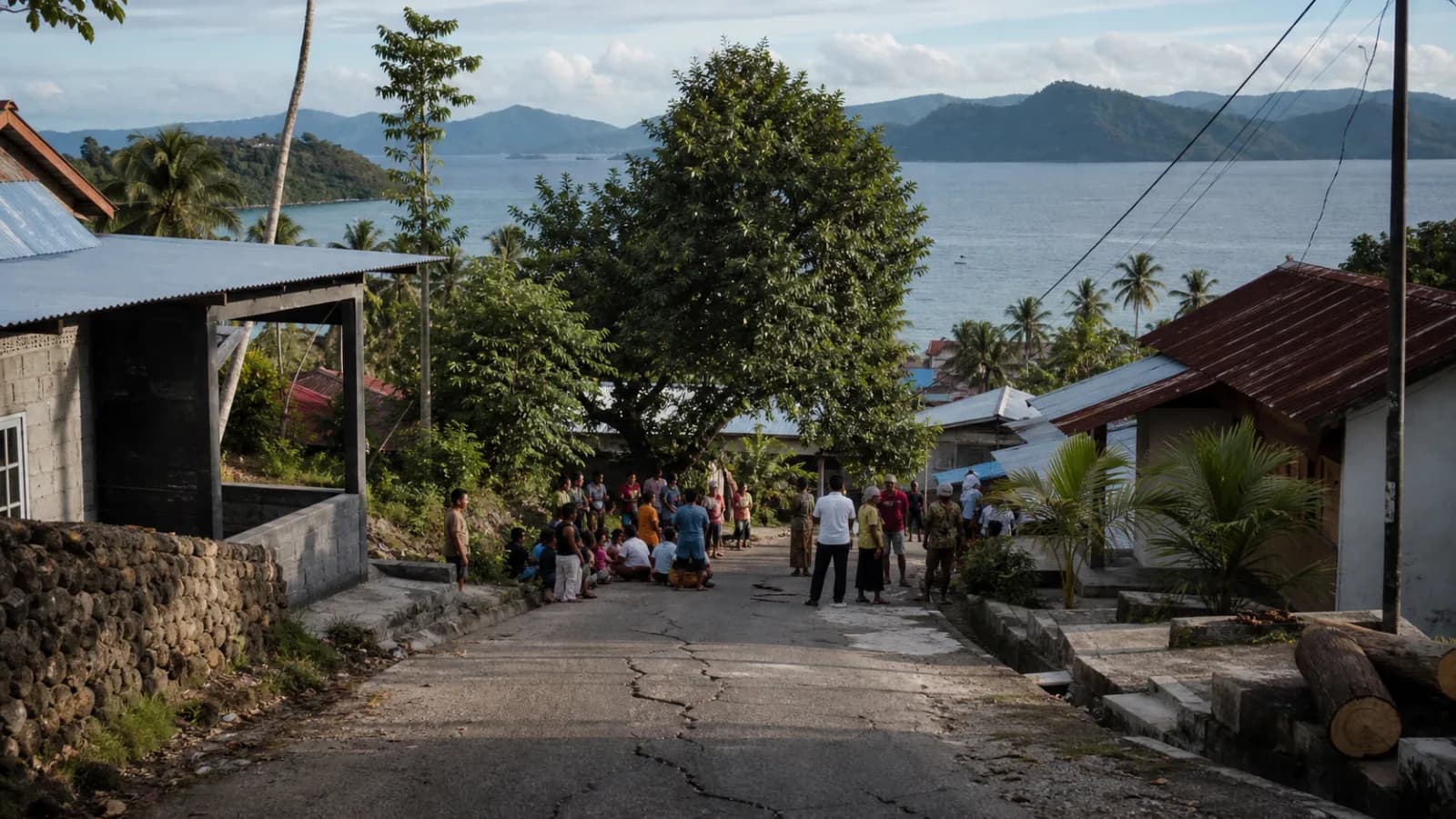 AI-generated illustration of an earthquake response in Flores, Indonesia