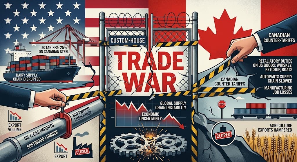 U.S.-Canada Trade Dispute Escalates as New Tariffs and Import Bans Take Shape