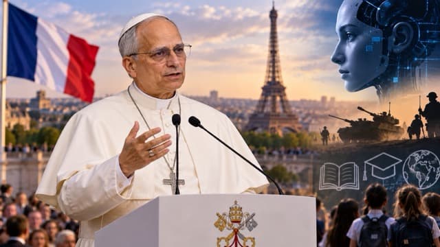 Pope opens France trip with warning that AI and war could erode human dignity