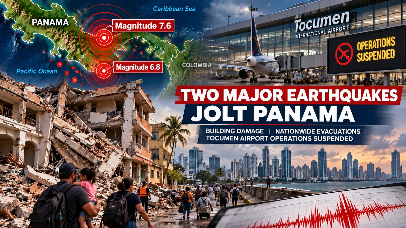 Two strong earthquakes in Panama trigger evacuations, shake capital and southern provinces